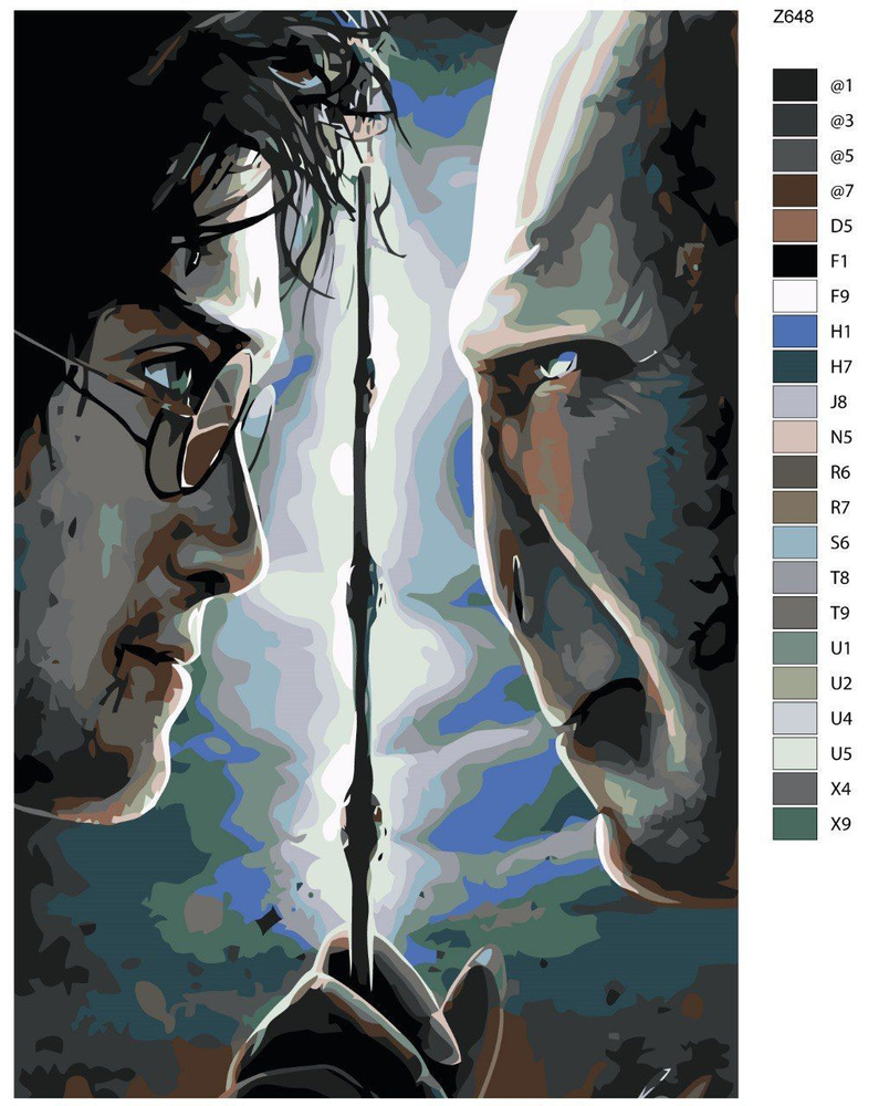 Картина по номерам Z-648 "Дэниэл Рэдклифф: Гарри Поттер против Волан-де-Морта: Фрэнк Диллэйн. Гарри Поттер" #1