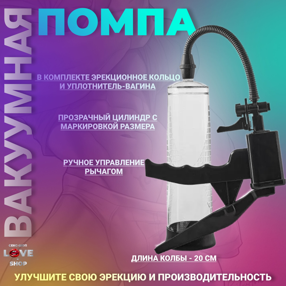 Прозрачная вакуумная помпа Pistol Penis Pump #1