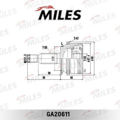 MILES ШРУС внутренний, арт. GA20611, 1 шт. #1