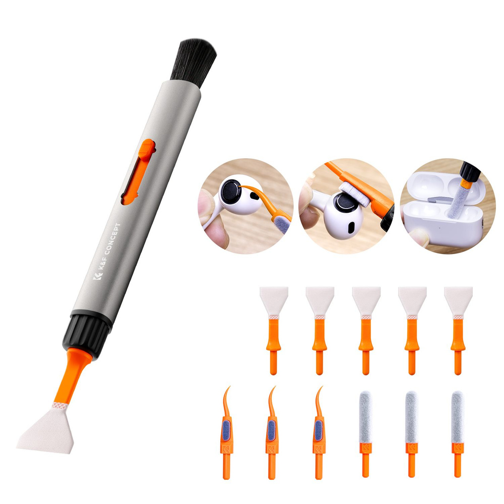 Сменный набор чистящих ручек с тремя видами насадок для наушников, матрицы камеры и смартфонов K&F Concept #1
