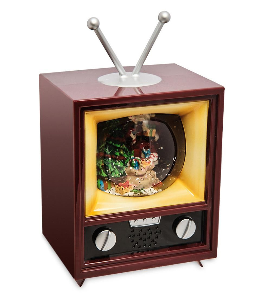 Музыкальная миниатюра с подсветкой "Телевизор с подарочками"  #1