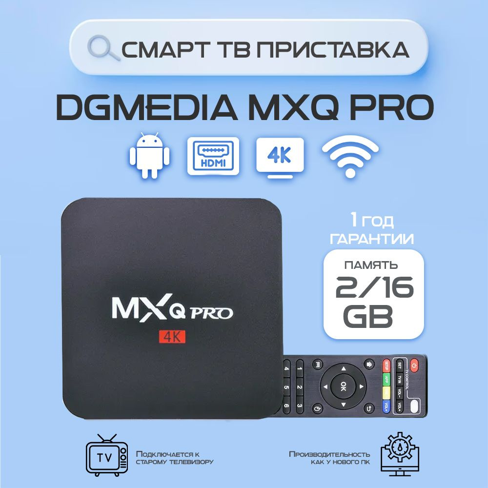 Андроид смарт ТВ приставка медиаплеер для телевизора DGMedia MXQ PRO 2Gb/16GB, CPU S905W с HDMI и Wi-Fi #1