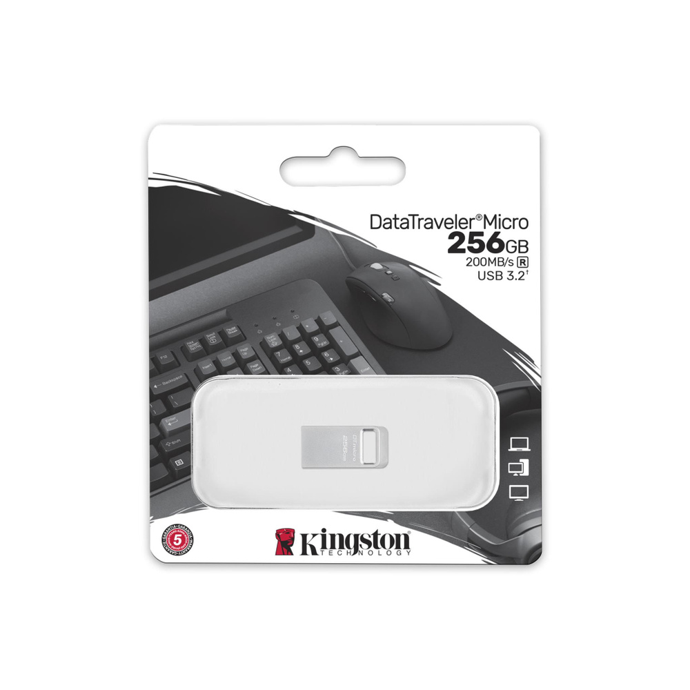 Kingston USB-флеш-накопитель Флеш USB 256GB 3.1 DTMC3G2/256GB металл, серый металлик  #1