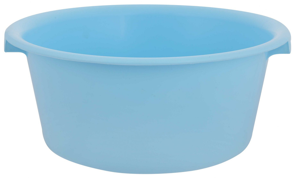 Таз пластиковый Альтернатива Крепыш К351 круглый, голубой, 345х345х155мм, объем 15л / товары для дома #1