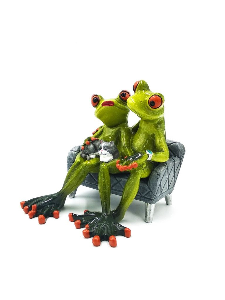 Лягушка статуэтка "Парочка" Фигурка лягушка 12,5х13х12см, для интерьера, декора, дома. Подарок, сувенир. #1