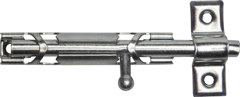 Шпингалет накладной стальной 80 мм, цвет белый цинк, 3Т-12 #1