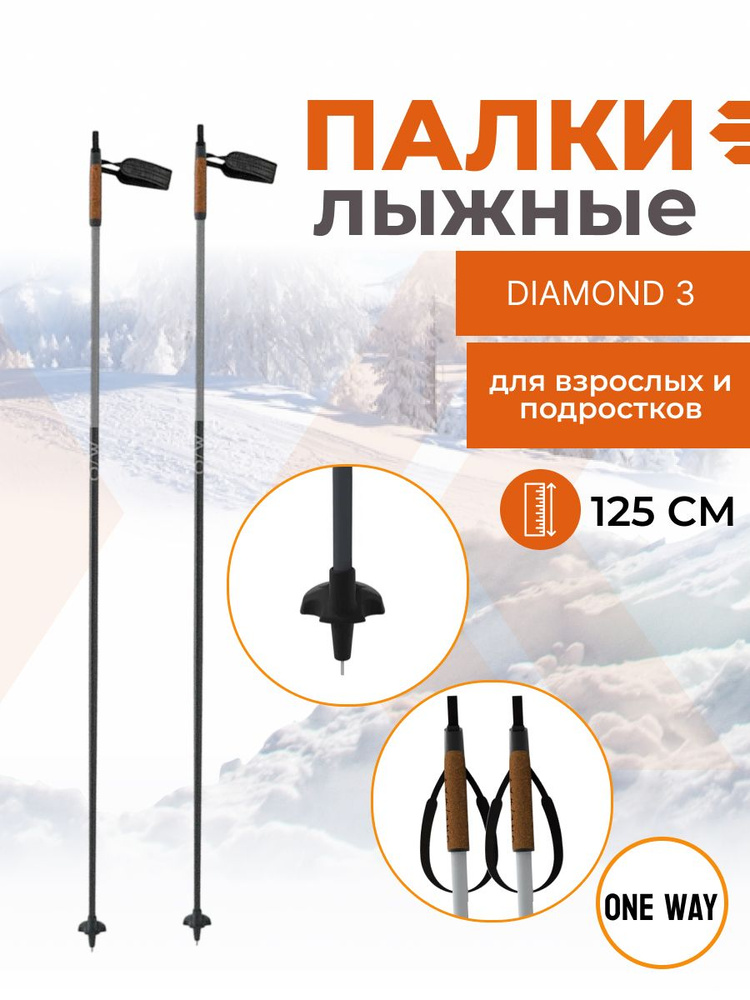 Лыжные палки ONEWAY DIAMOND 3 125 см #1