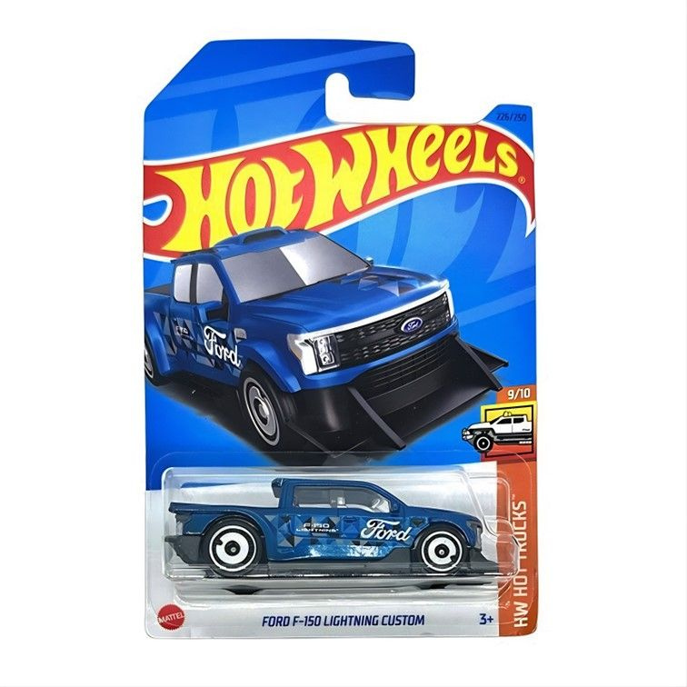 HKG66 Машинка металлическая игрушка Hot Wheels коллекционная модель Ford F-150 Lightning Custom синий #1