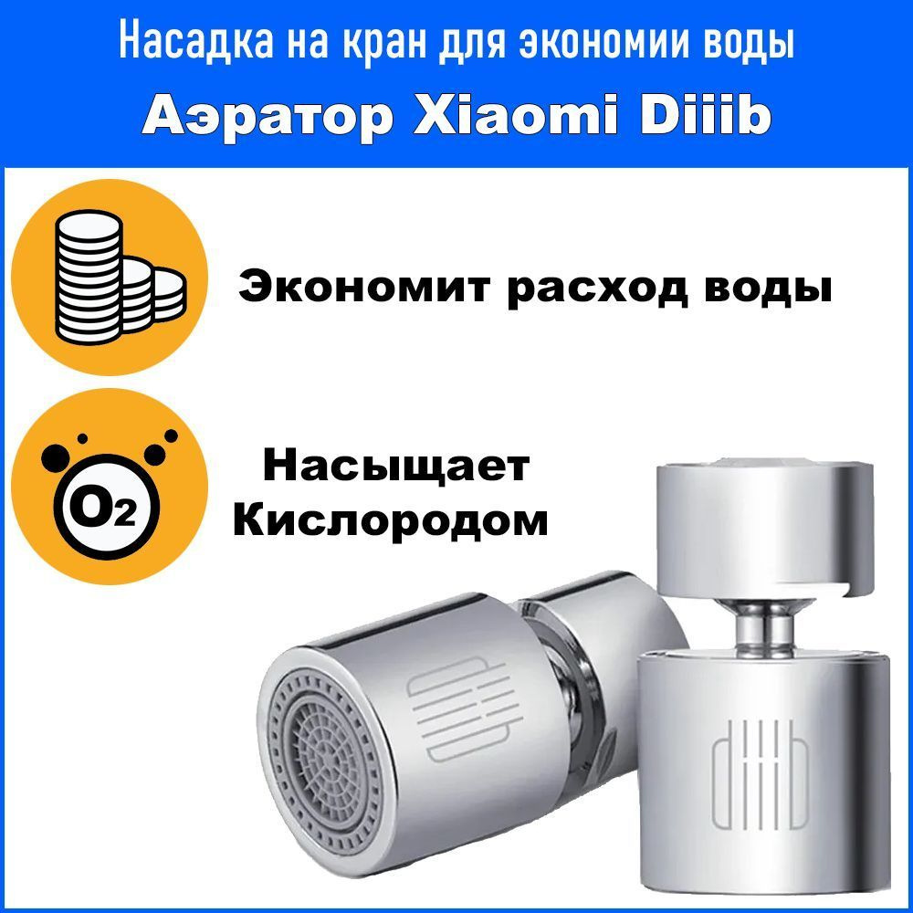 Аэратор насадка для крана Xiaomi Diiib Dual Function Faucet Bubbler (DXSZ001-1) / насадка на кран для #1