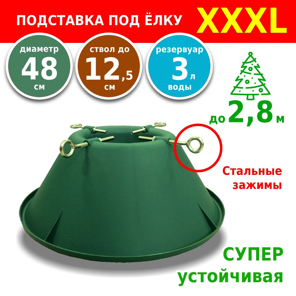 Подставка для живой елки Winter Glade BIG TREE Premium, пластиковая подставка под елку высотой до 2,8 #1
