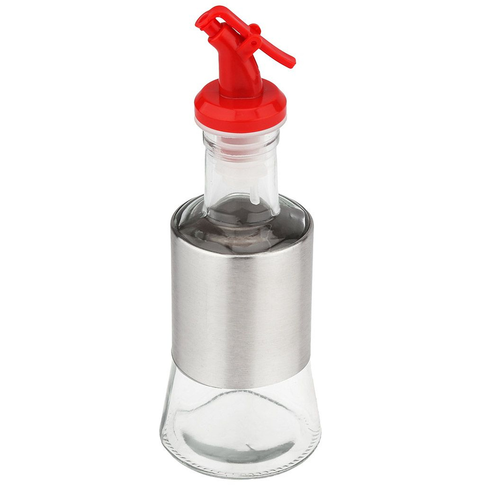 Бутылка для масла стеклянная В юбке Барселона 200мл д6,5см h15см д/горла 2см пластмассовый дозатор оплетка #1