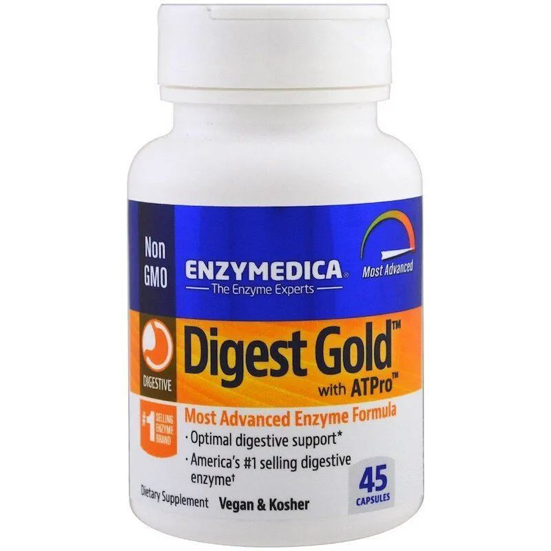 Enzymedica Digest Gold with ATPro, Ферменты, 45 капсул #1