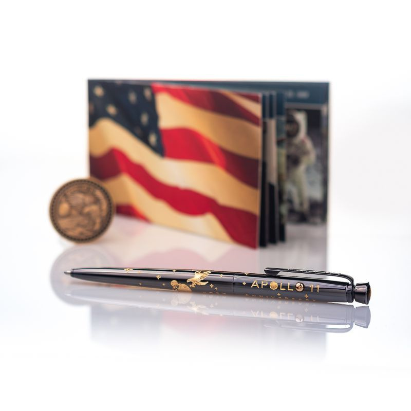 Шариковая ручка "Astronaut", Fisher Space Pen, Limited Edition Apollo 11 50th and Coin, black titanium #1