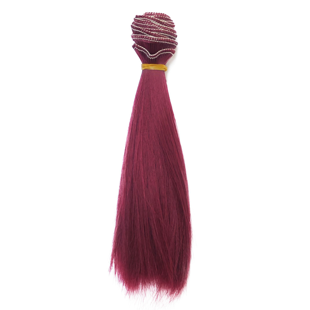 Волосы для кукол, трессы прямые, длина волос 15 см, ширина 100 см, цвет малиновый  #1