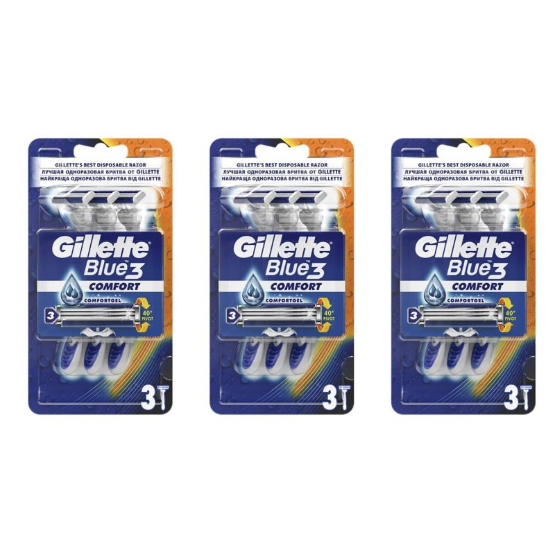 Gillette Бритвы одноразовые Comfort Blue 3, 3шт, 3 шт. #1