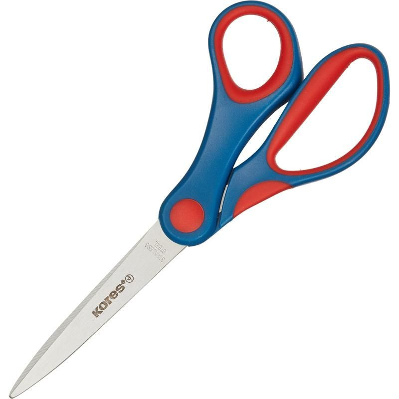 Ножницы Kores "Softgrip", 170 мм, с пластиковыми прорезиненными анатомическими ручками  #1