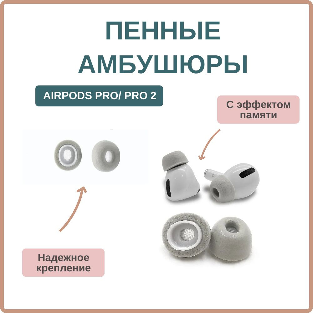 Пенные амбушюры для Airpods Pro / Pro 2 с эффектом памяти #1