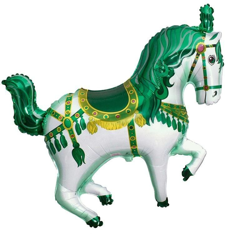 Воздушный шар, Весёлая затея, Лошадь цирковая зелёная #1