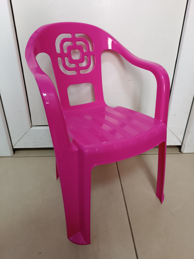 Детский стул. пластиковый. Розовый #1