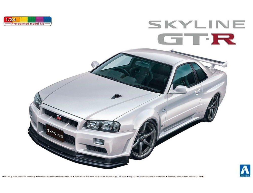 Сборная модель Nissan Skyline BNR34 GT-R V-spec 00 White #1