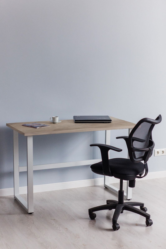 Стол компьютерный Good Desk Loft,размер 120х60х75 см, цвет серый крафт, цвет ножек белый  #1