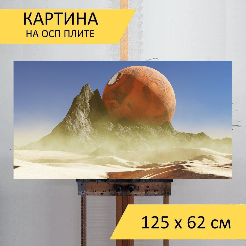 LotsPrints Картина "Пустыня, сюрреалистичный, марс 75", 125 х 62 см  #1