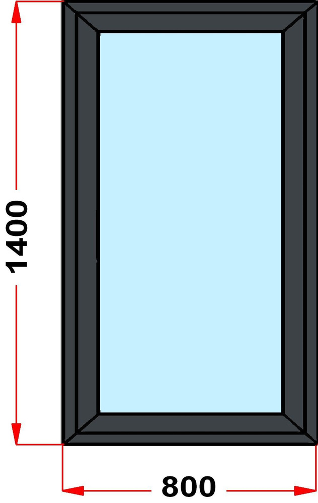 Окно+москитка из профиля Grunder 70 мм (1400 x 800), с поворотно-откидной створкой, стеклопакет 3 стекла, #1