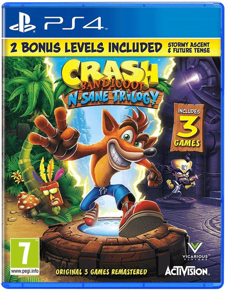 Игра Crash Bandicoot N.sane Trilogy + 2 Bonus Levels (Английская версия) для PlayStation 4  #1