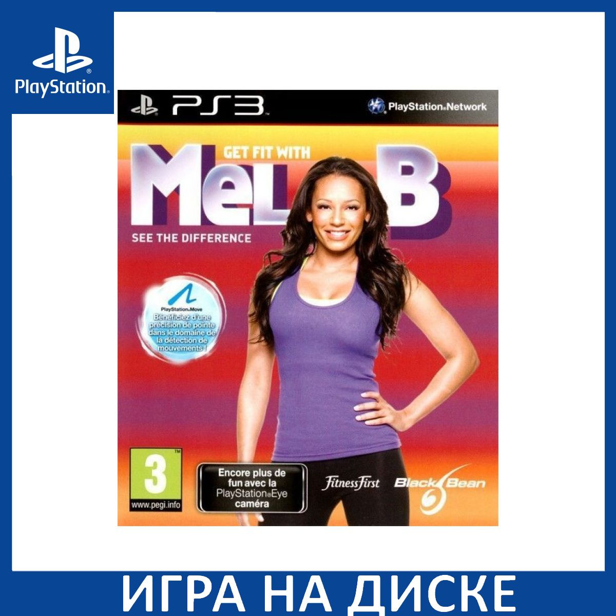 Диск с Игрой Get Fit With Mel B See для PS Move (PS3). Новый лицензионный запечатанный диск.