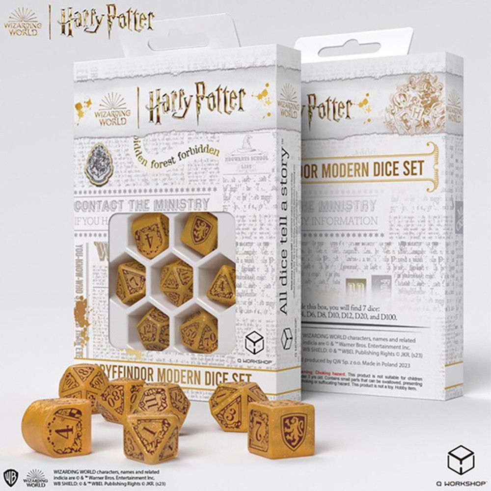 Наборкубиковдлянастольныхролевыхигр(DungeonsandDragons,DnD,D&D,Pathfinder)-HarryPotter.GryffindorModernDiceSet-Gold