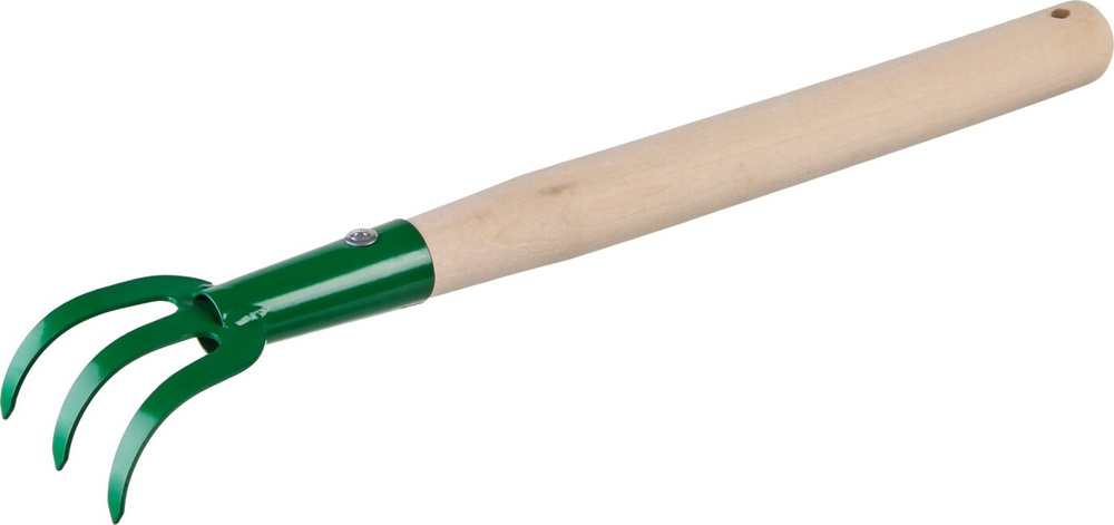 Рыхлитель 3-х зубый, с деревянной ручкой, РОСТОК 39616, 75x75x430 мм  #1