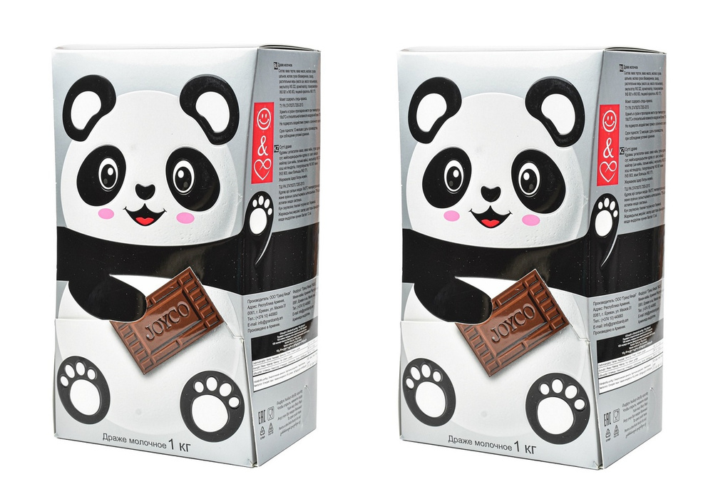 Драже молочно-шоколадное JOYCO в коробке Панда 1 кг., 2 шт. #1