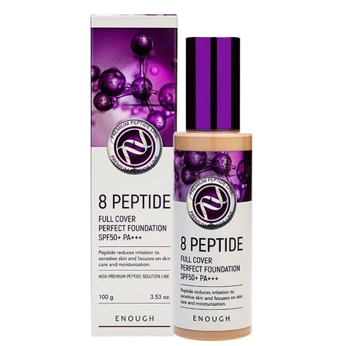 ENOUGH Тональный крем с пептидами 8 peptide Full Cover Perfect Foundation SPF50 тон 21 100 мл  #1