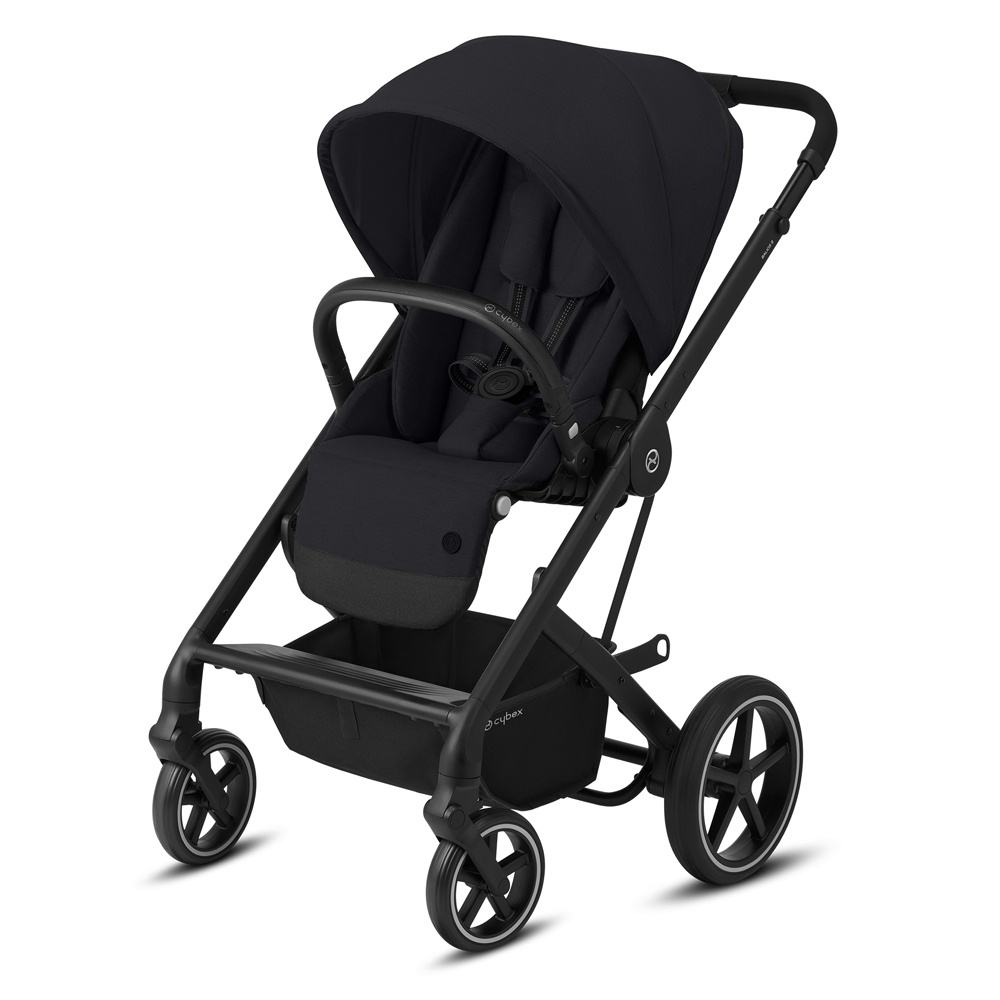 Коляска прогулочная Cybex Balios S Lux BLK 2021 с дождевиком, цвет Deep Black черный  #1