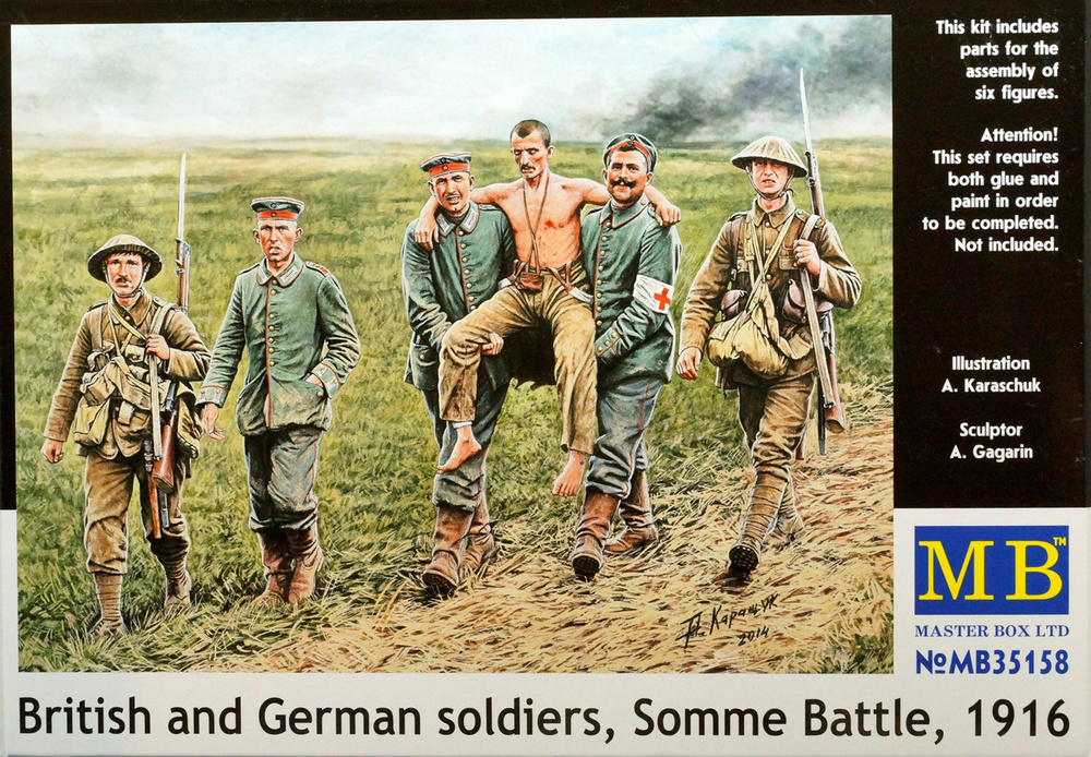 Master Box Сборная модель Британские и немецкие солдаты, Битва на Сомме, 1916 г., 1/35  #1