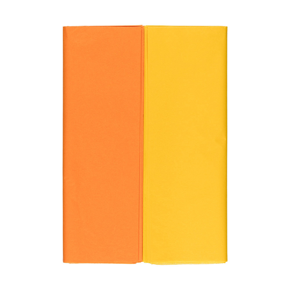 Бумага "Тишью" 50 x 70 см 10 л. 04 оранжевый/желтый, 1 шт. в заказе  #1