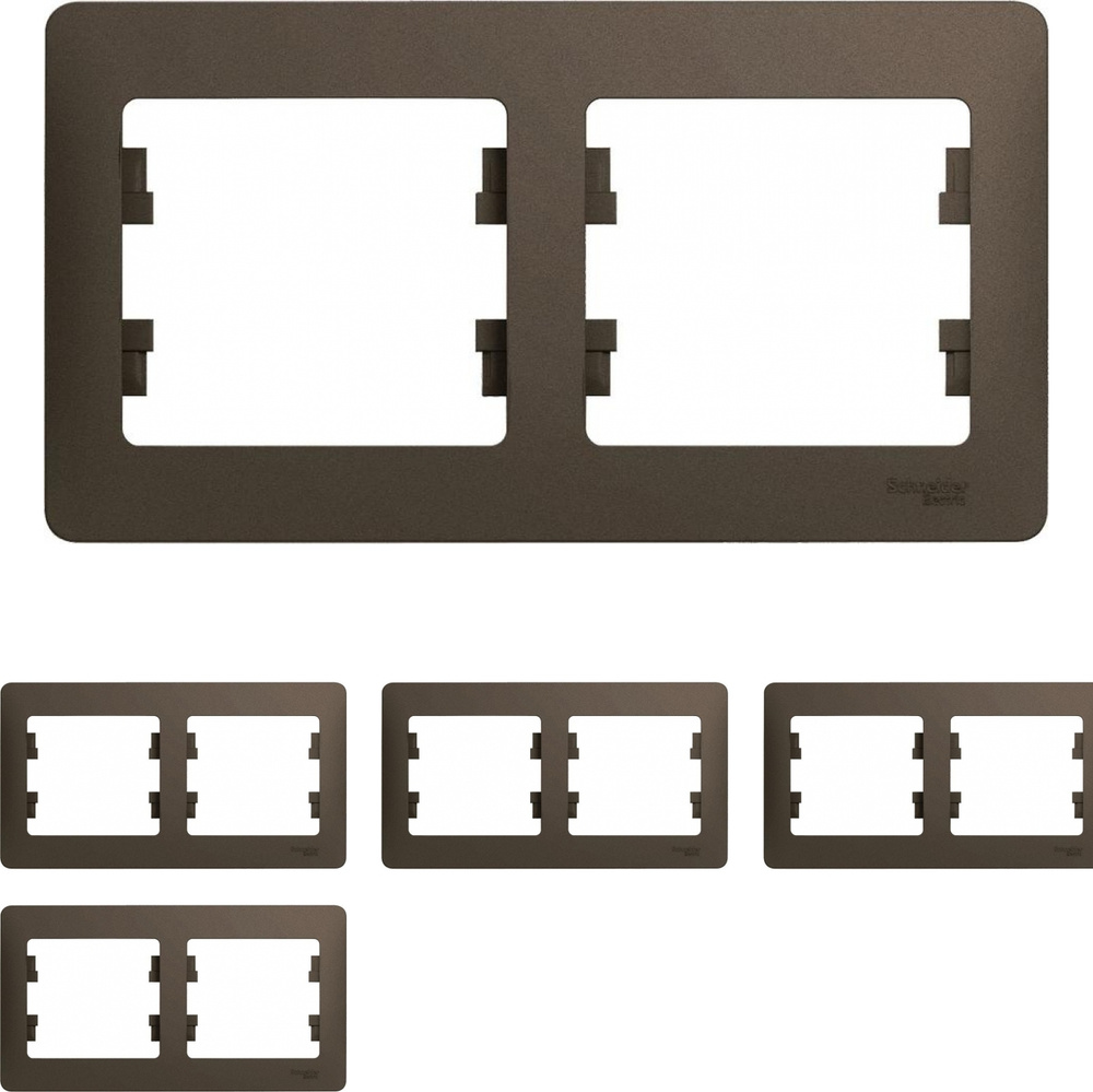 Рамка Schneider Electric Glossa двухместная горизонтальная шоколад (комплект из 4 шт.)  #1