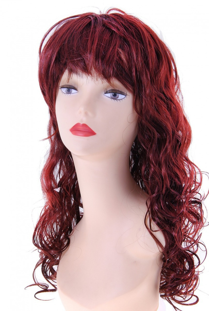Рыжий парик с длинными вьющимися локонами #1