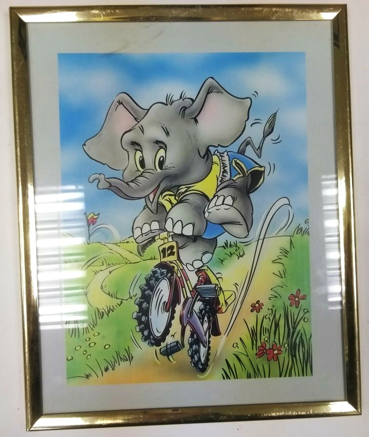 Детская картина в рамке со стеклом "Слонёнок" #1