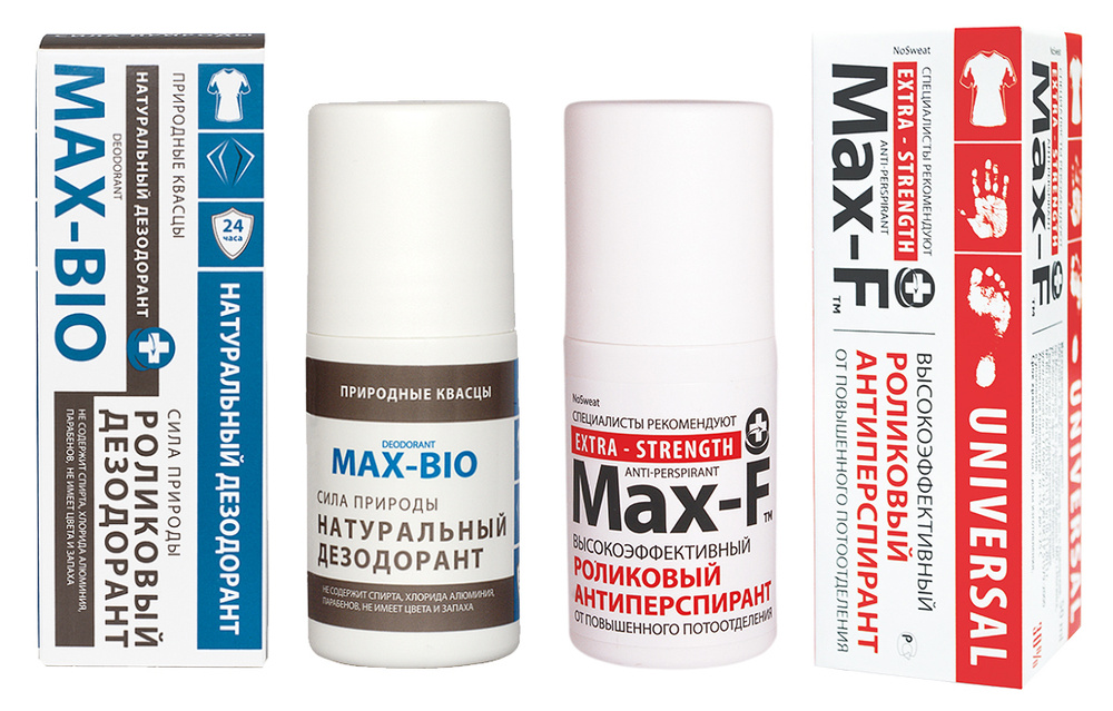 Комплект Антиперспирант Max-F NoSweat 30% и Натуральный дезодорант MAX-BIO кристалл  #1