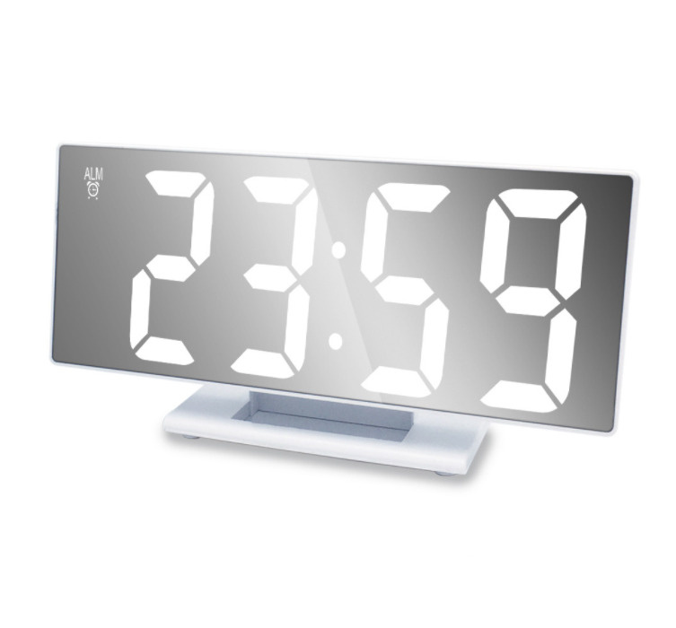 Часы-будильник с LED дисплеем с большими цифрами белого цвета светодиодный цифровой многофункциональный #1