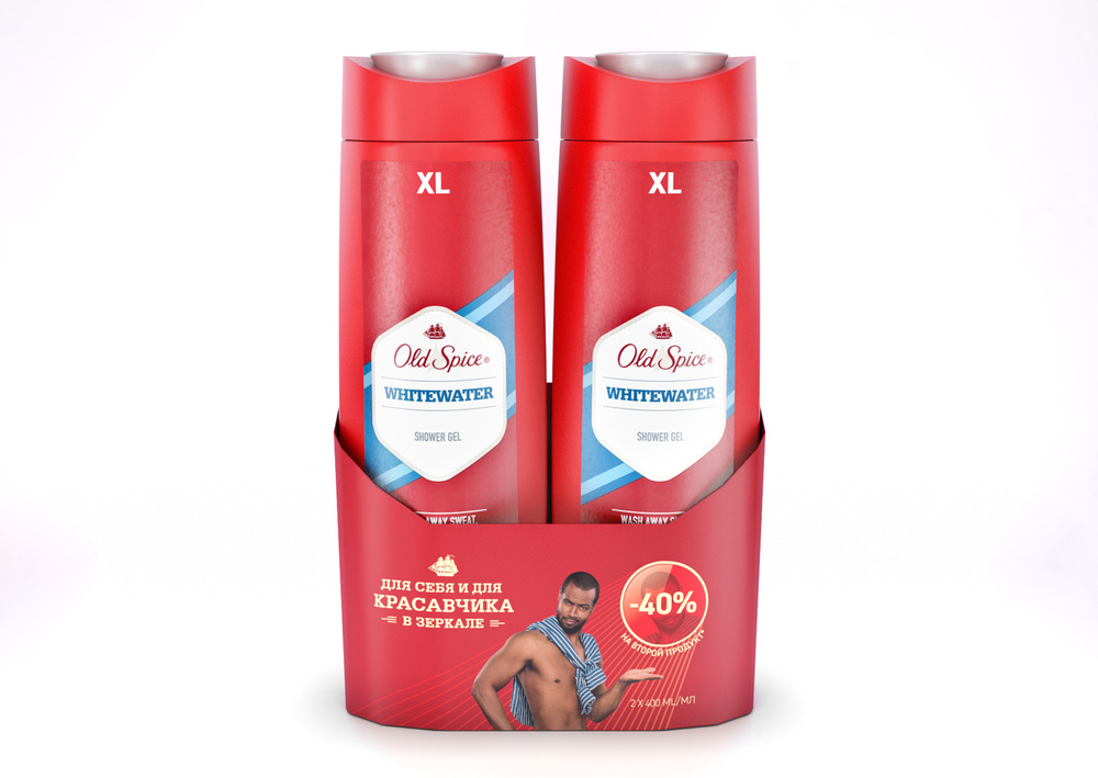 Old Spice Whitewater Гель для душа, 400 мл, 2 шт #1