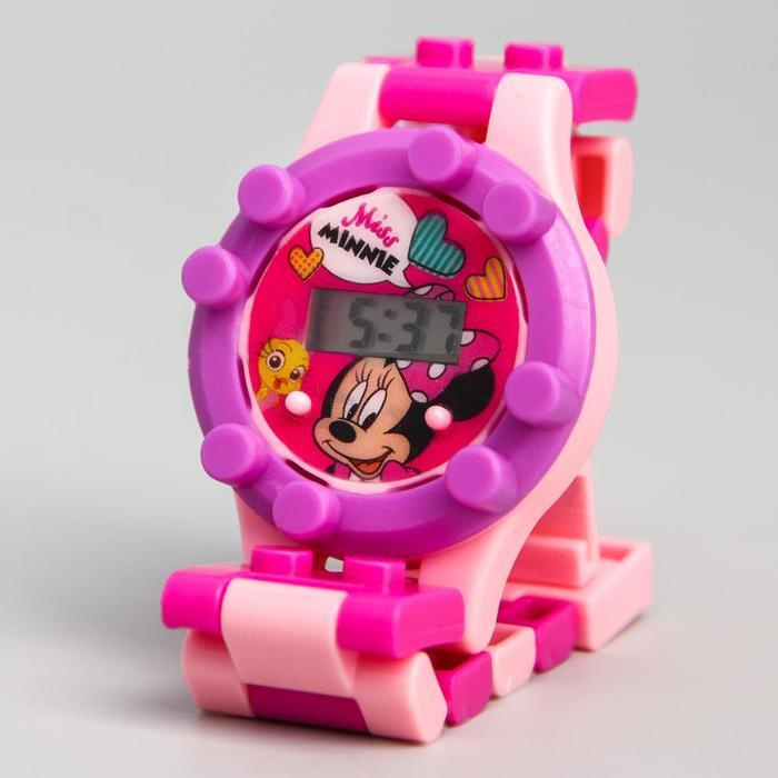 Часы наручные лего, Минни Маус, с ремешком-конструктором  #1