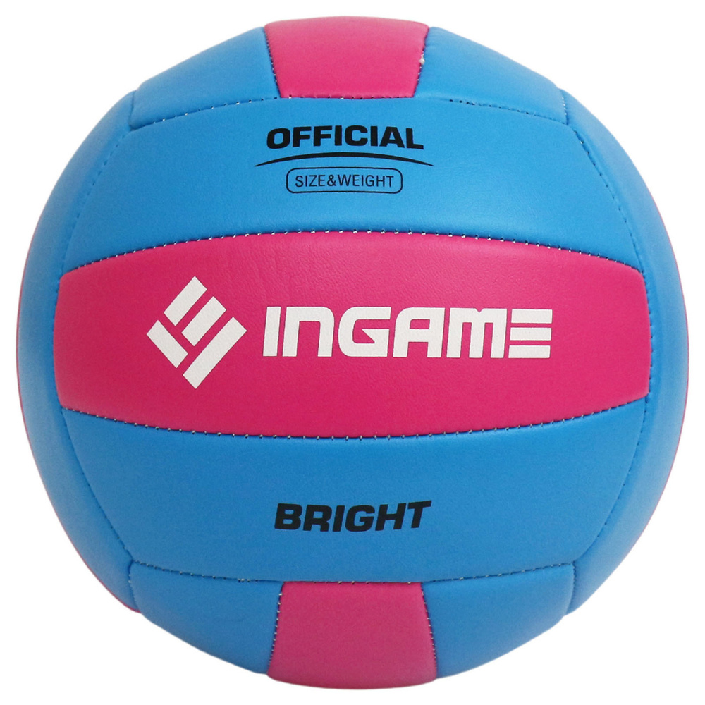 Мяч волейбольный INGAME BRIGHT голубой-розовый, спортивный мячик для волейбола игровой пляжный волейбол #1