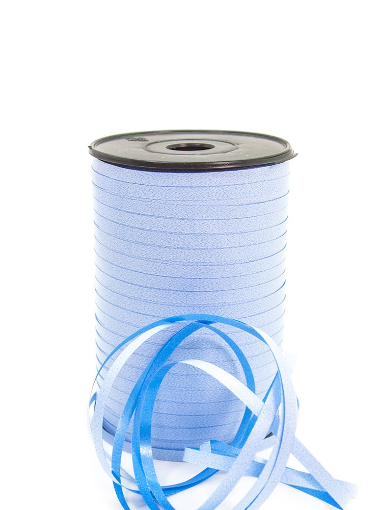 Лента упаковочная декоративная полипропиленовая Riota голубой/синий, 0,5 см х 500 м  #1
