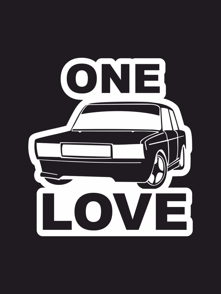 Наклейка на авто - Семёрка one love 17х15см #1