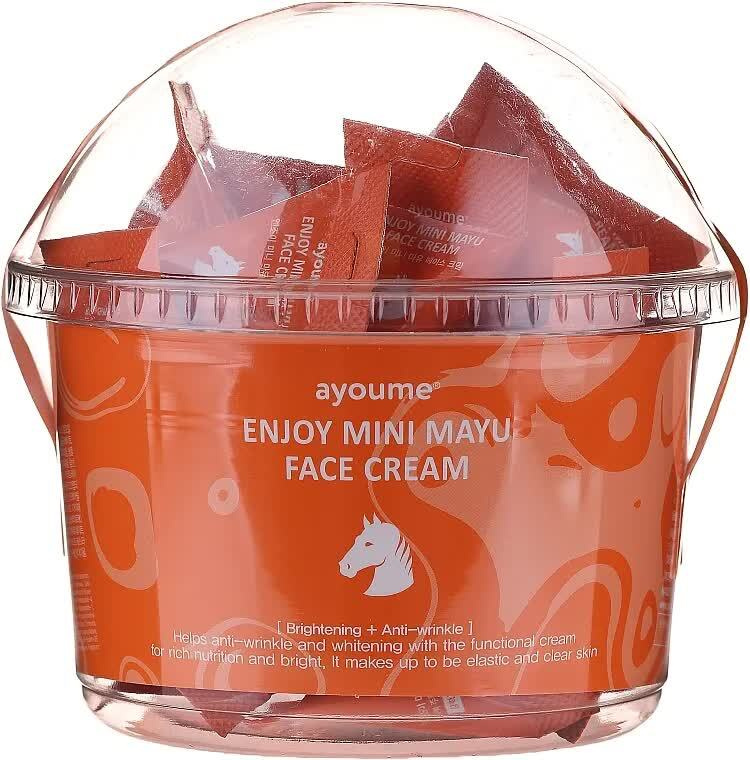 Питательный крем с лошадиным жиром Ayoume Enjoy Mini Mayu Face Cream Set, 30 шт.  #1