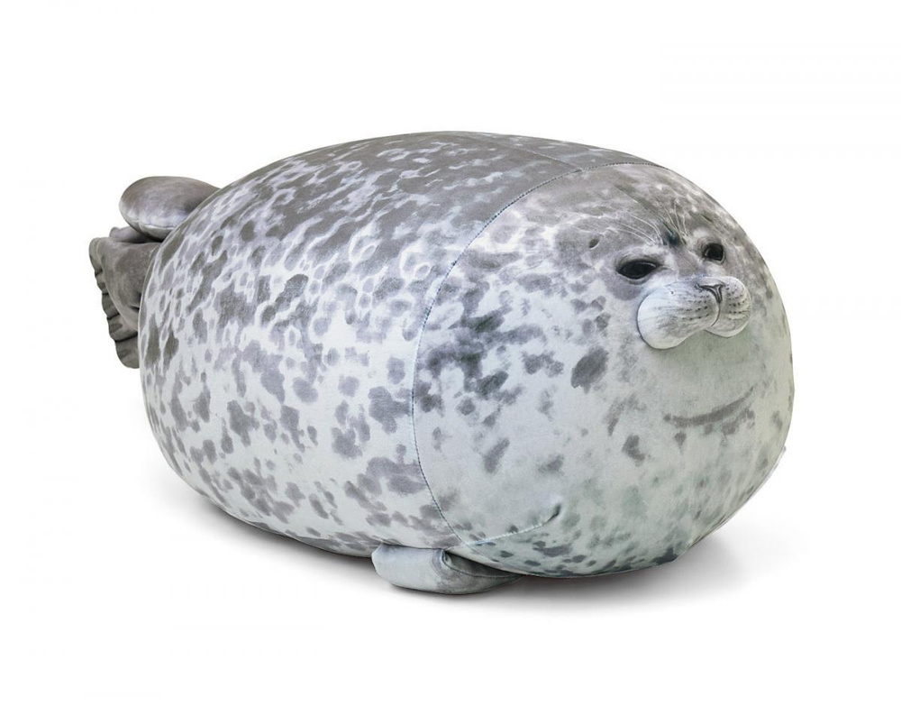 Мягкая 3D игрушка Нерпа/Морской кот/Тюлень 100 см огромная темная  #1