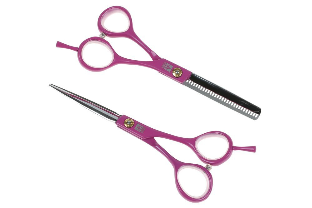 Набор из двух парикмахерских ножниц 5,5" розового цвета в чехле, DEWAL, SET-MA-P  #1