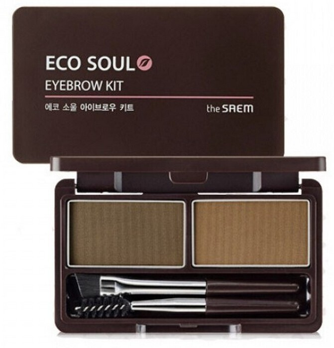 The Saem Тени для бровей, коричневые  Eco Soul Eyebrow Kit #1